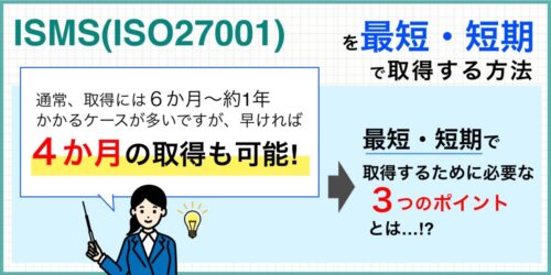 ISMS(ISO27001)を最短、短期で取得するために必要なこと！事例つきで紹介